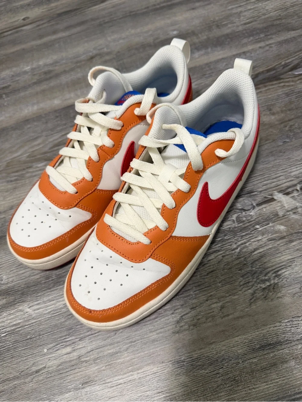 Nike White, Orange & Red Low-Top Sneakers